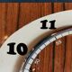 Vintage formica clock rectangular silent wall clock "Japy cream wood"