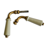 Porcelain and brass door handle