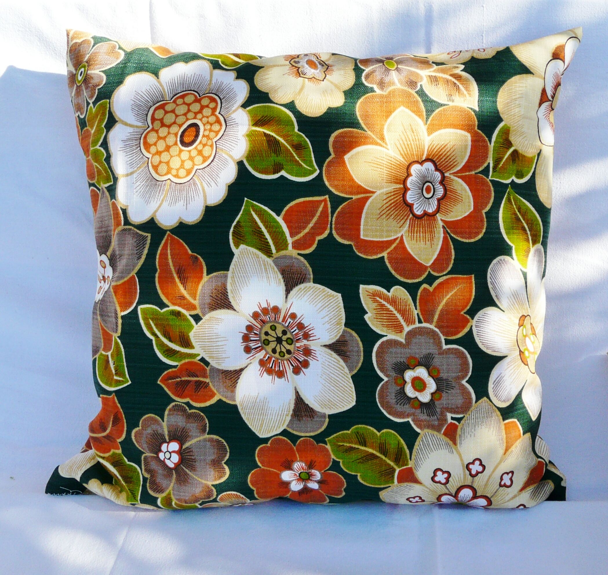 Pair of flowery vintage cushions