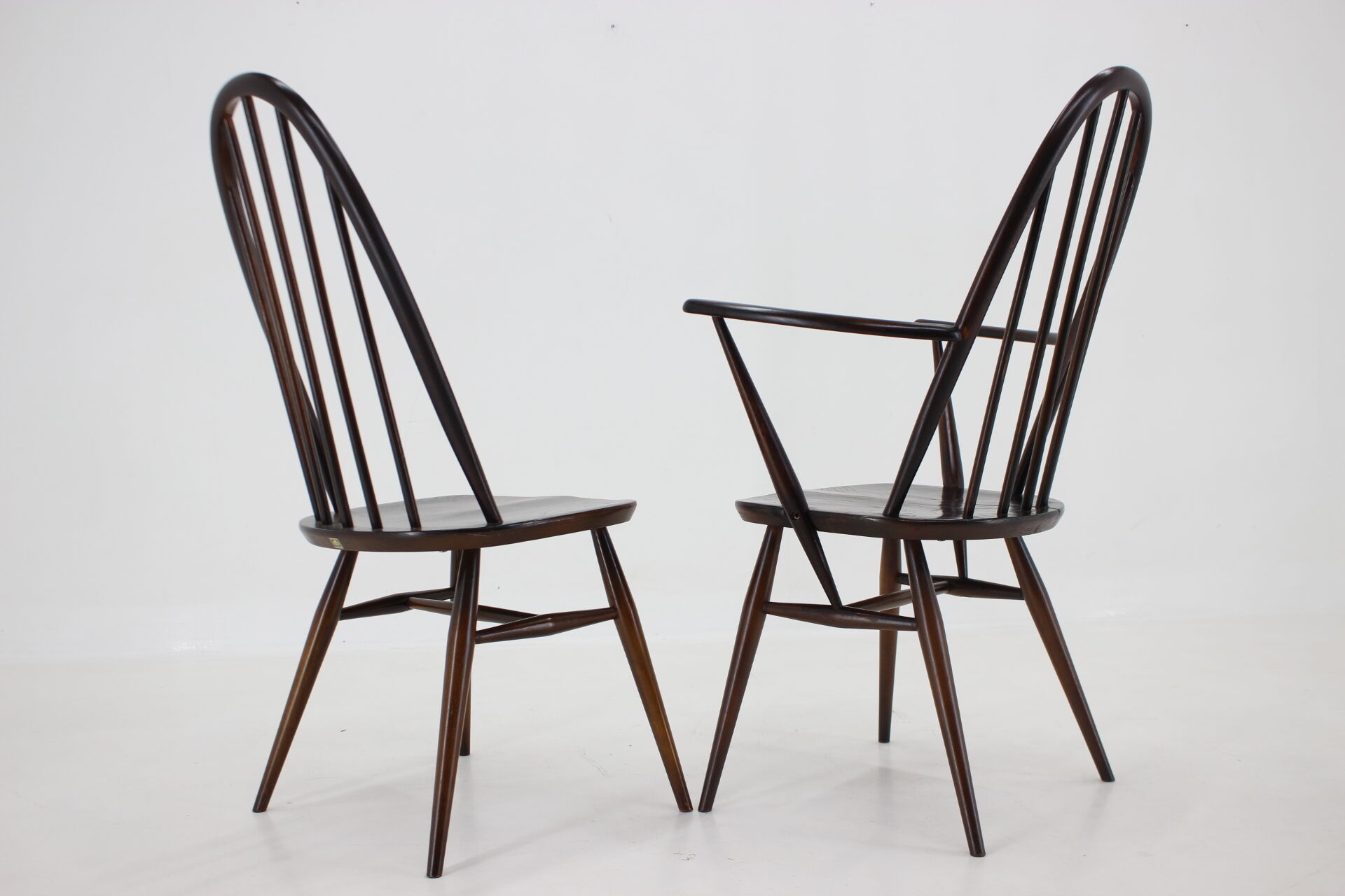 Set of 6 dining windsor chairs by Lucian Ercolani, italy, 1960