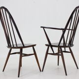 Set of 6 dining windsor chairs by Lucian Ercolani, italy, 1960