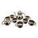 Boch la Louvière tea set, Kimono series, earthenware, Belgium 1970