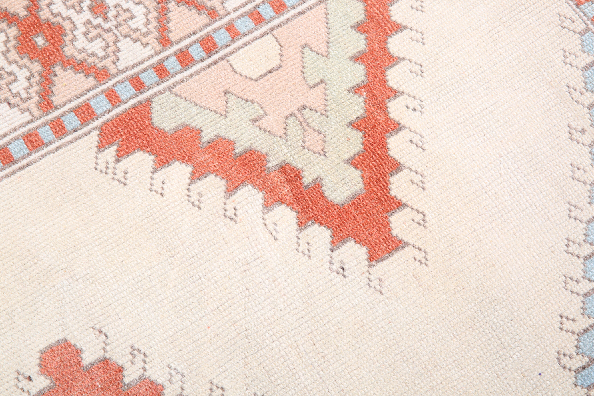 4x6 blue and beige handmade oushak rug