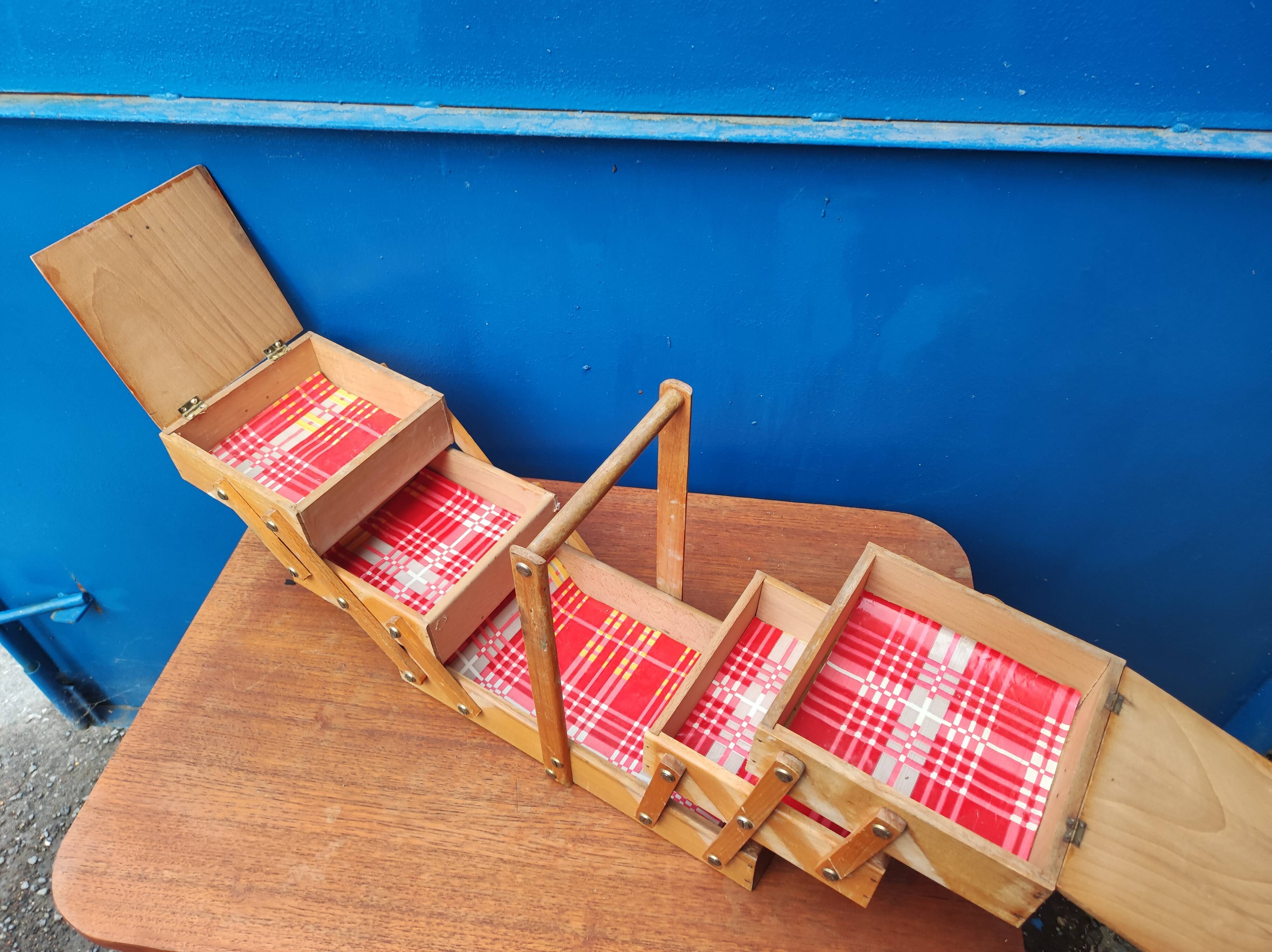 Sewing box worker wood seamstress