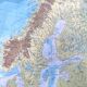 Vintage map Scandinavia Norway Sweden Finland 43x43cm from 1950