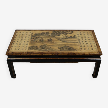 Table basse en bois laqué, goût asiatique – milieu xxe