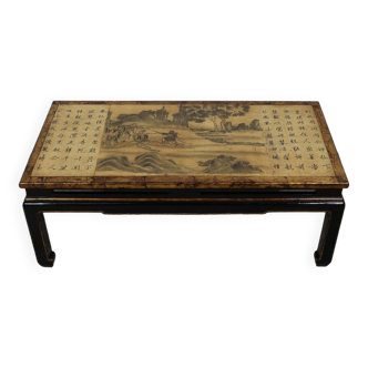 Table basse en bois laqué, goût asiatique – milieu xxe