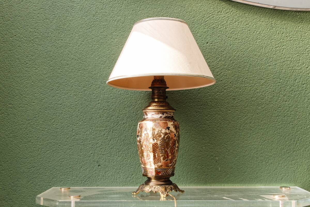 Satsuma ceramic lamp, 19th century