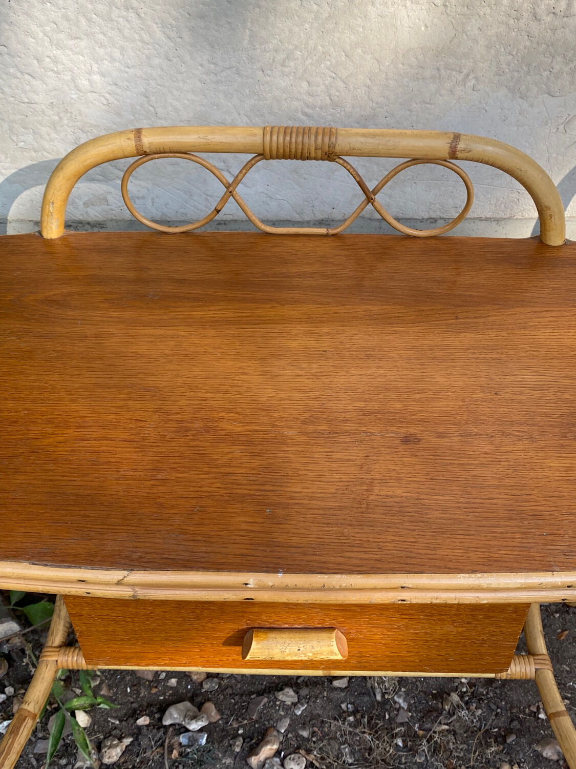 Rattan desk and chair