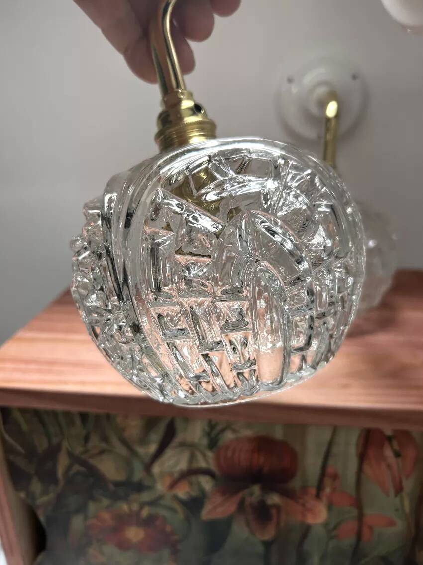 Pair of vintage globe wall lights