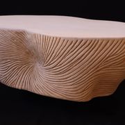 Spiral, designer coffee table with stone effect, unique handmade creation.