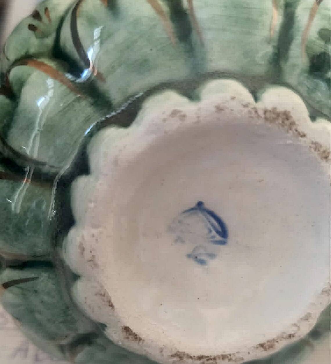 Asparagus server barbotine 1960s Height 18 cm