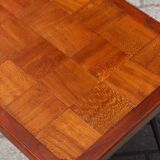 Modernist wood & steel coffee table France 1950s