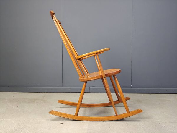 Fauteuil à bascule danois vintage, années 1960