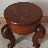 20th-century walnut tripod stool