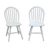 Two  white repainted chairs