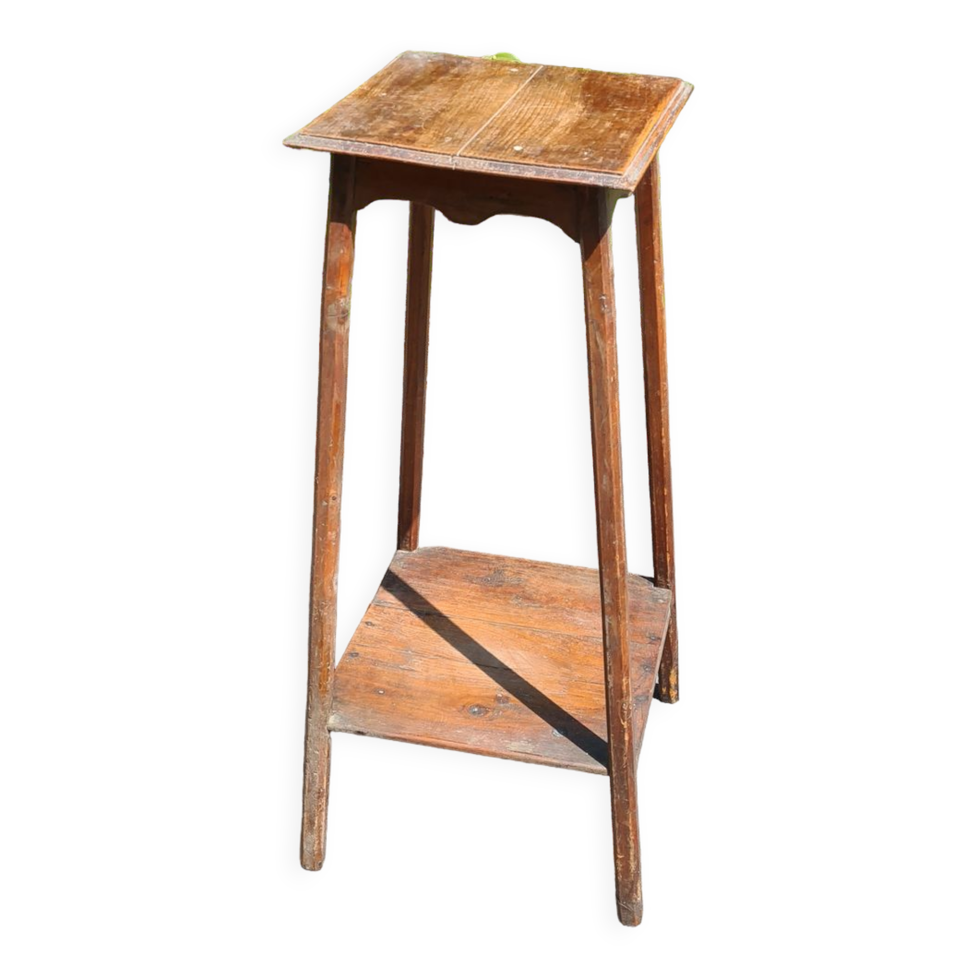 Haut guéridon en bois ancienne sellette | Selency
