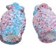 2 anciens vases en verre jaspé, dits style Clichy