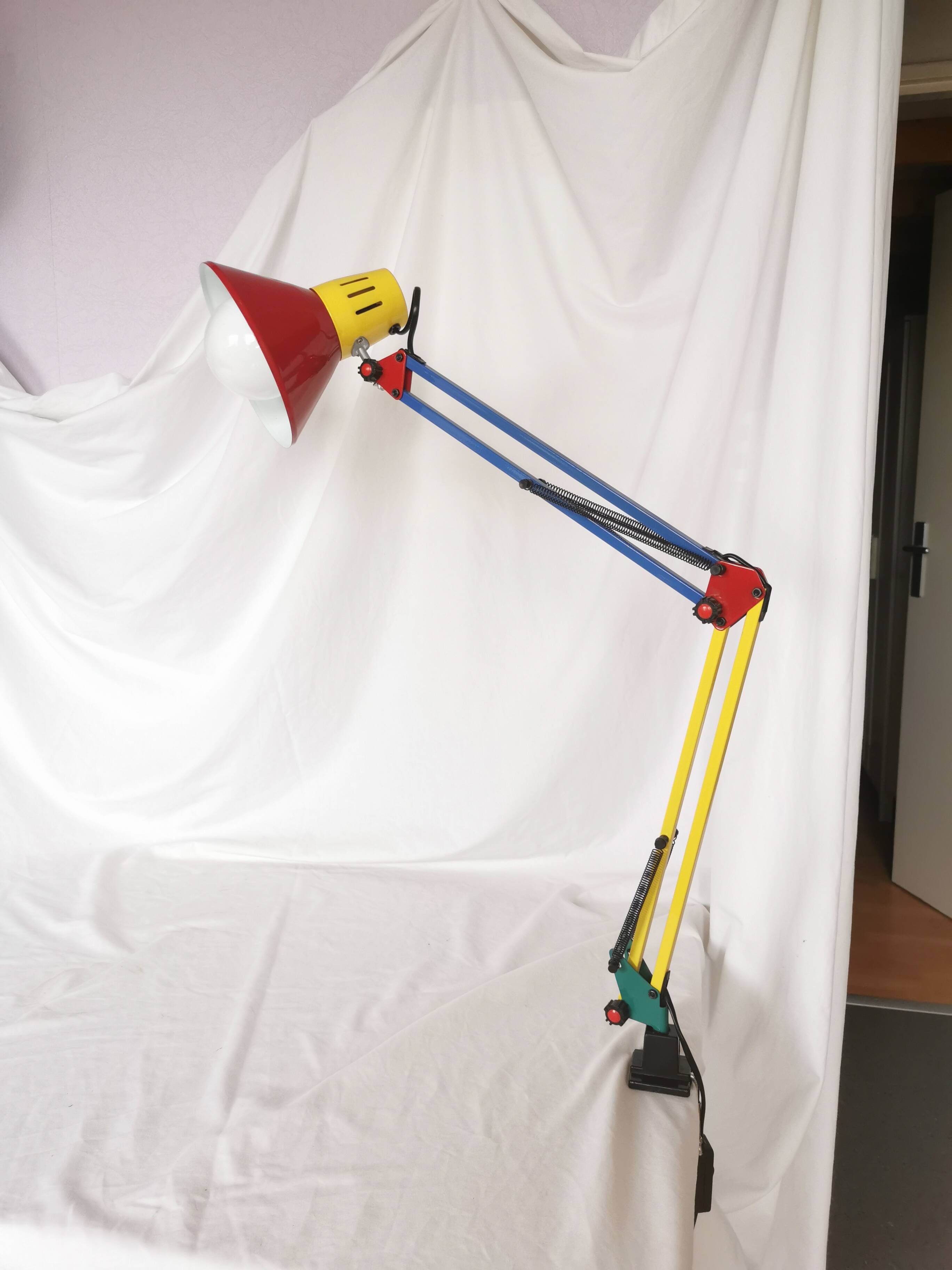 Architect lamp, articulated, multicolor, postmodern, 1980