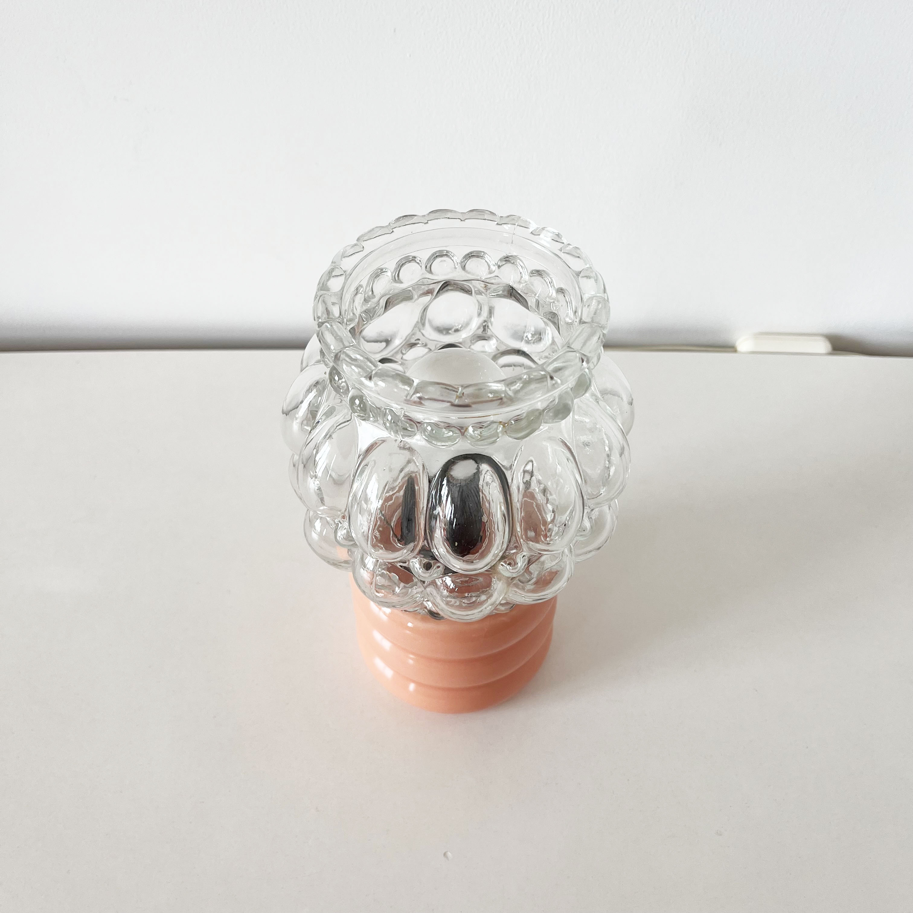 Ceramic lamp and glass globe 1970