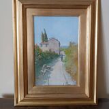 Gino Tommasi Peinture à l'huile sur panneau 1890/1942 Vue toscane