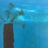 Oil painting Banc et Palmiers