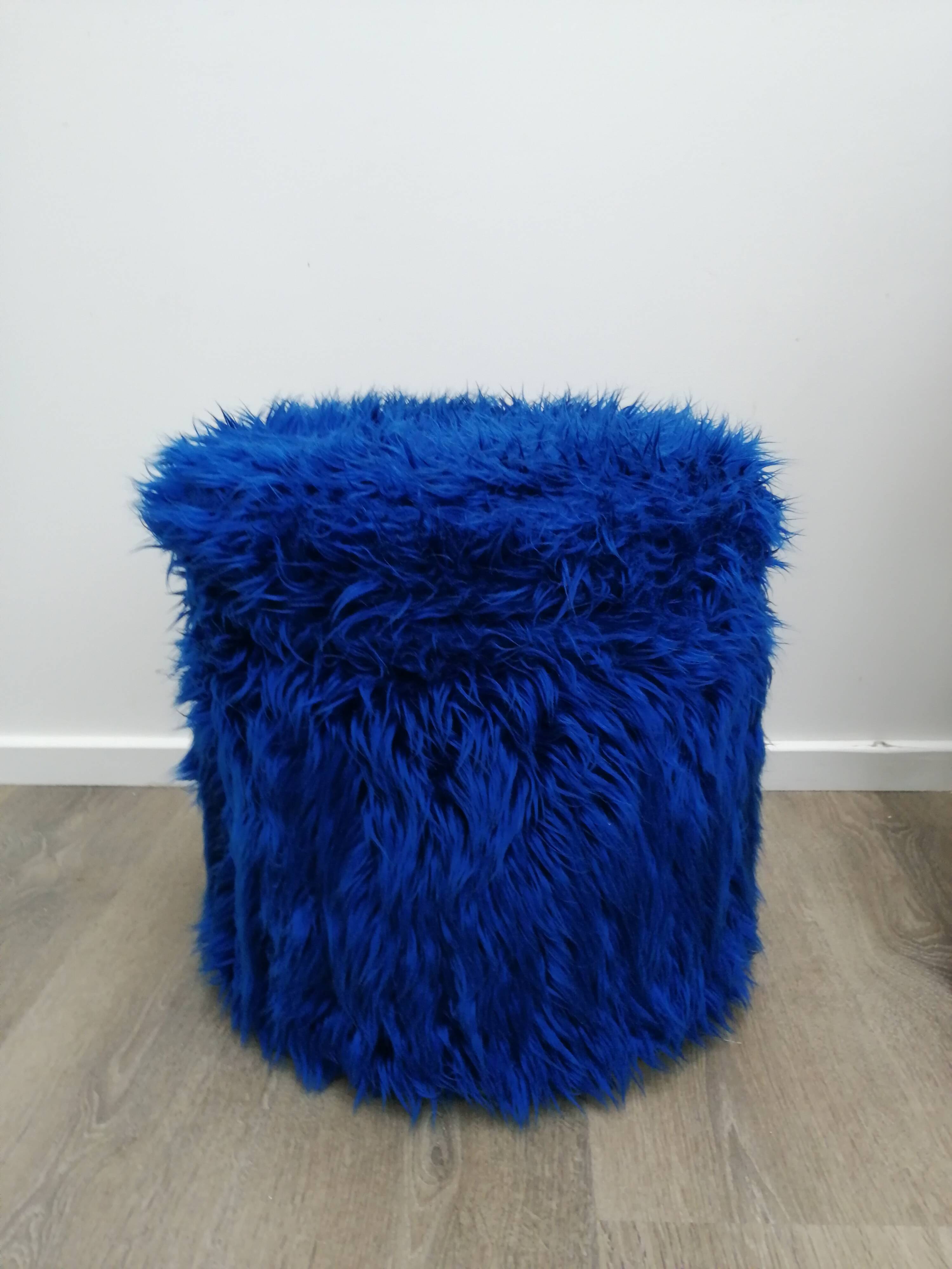 Electric blue chest pouf