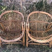 Vintage 1960s bamboo rattan chairs