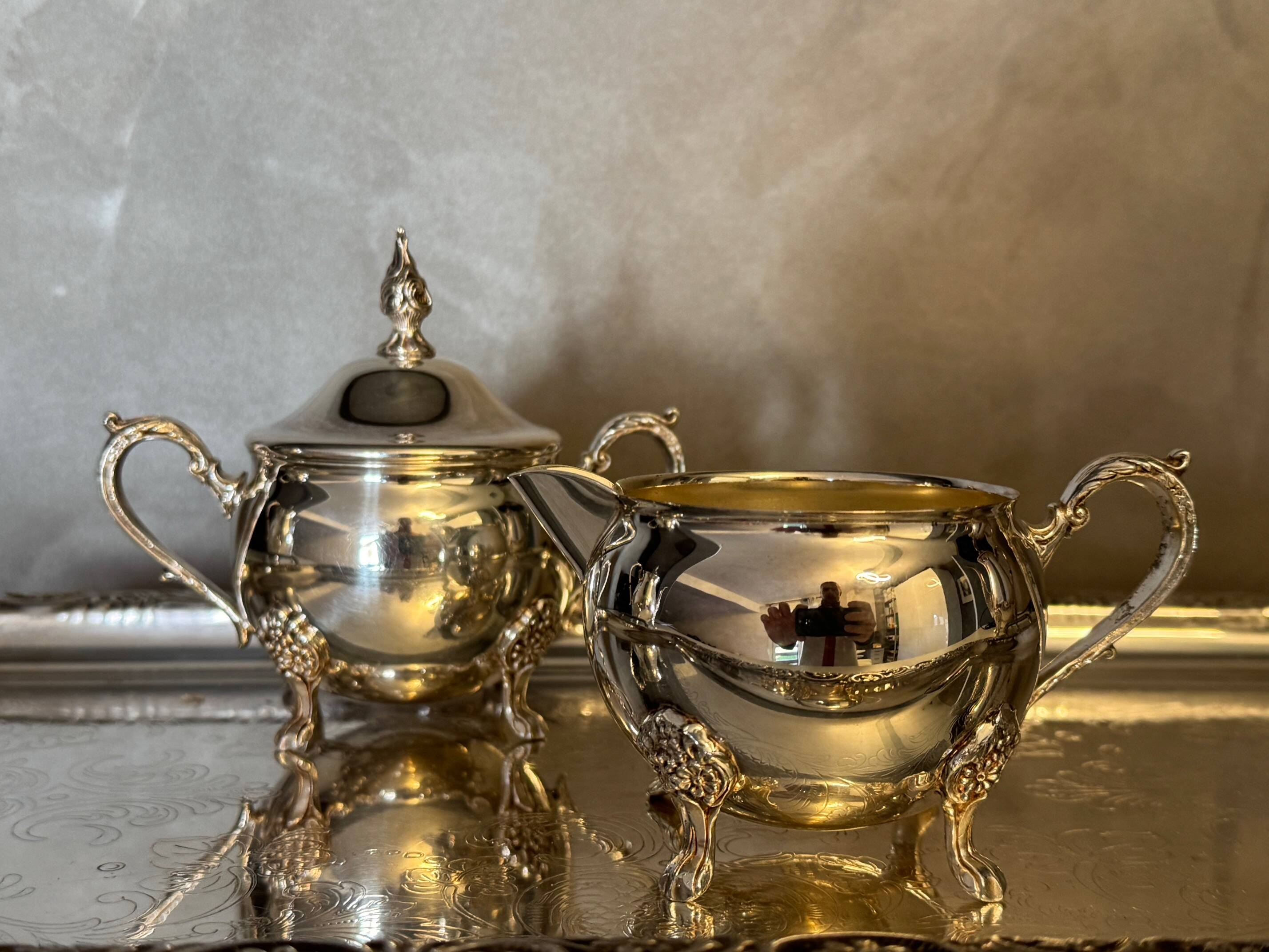 Silver-plated tea and coffee service with tray