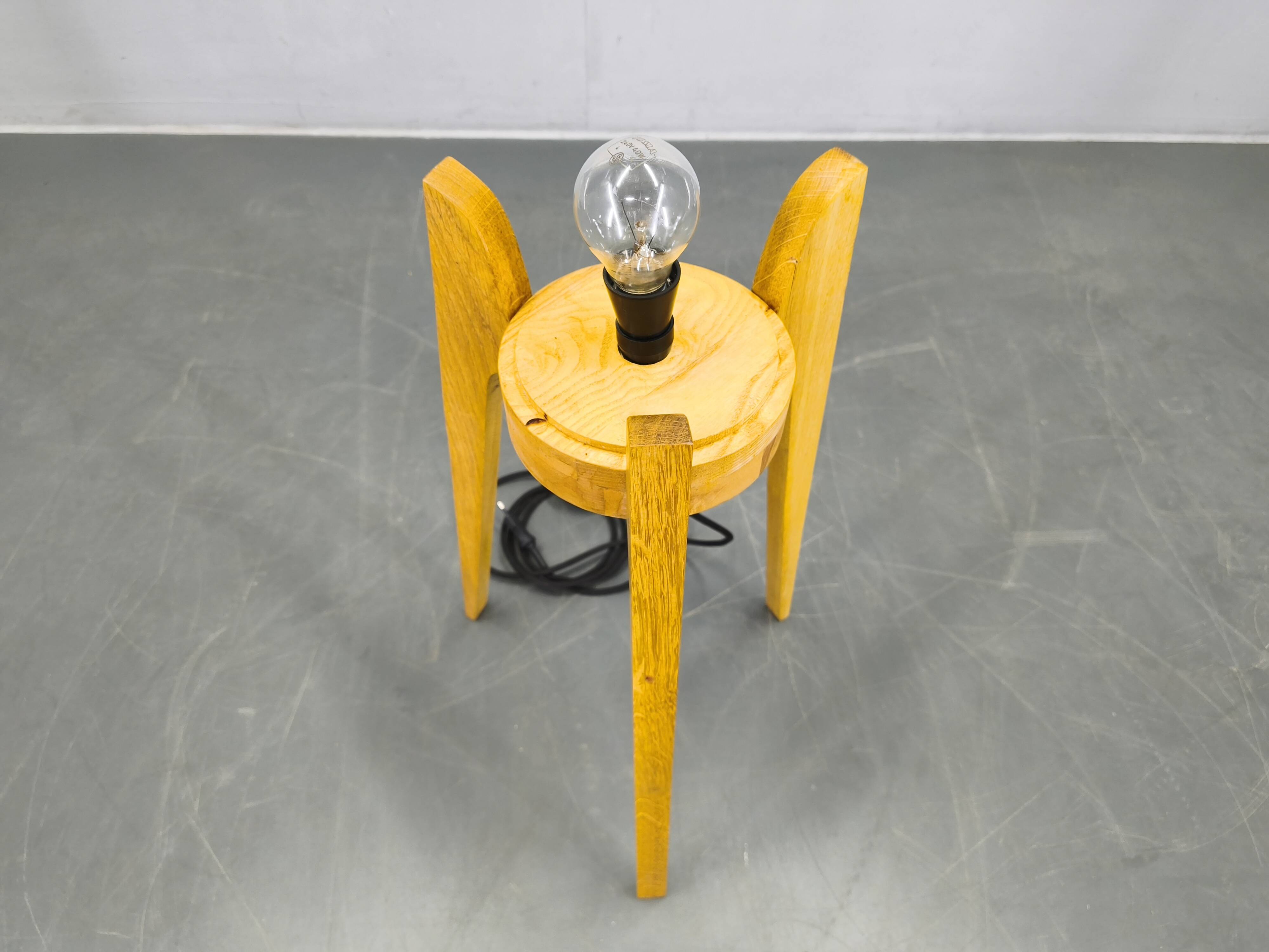 Mid Century Sculptural Floor Lamp with Glass Shade, 1970s