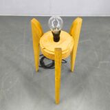 Mid Century Sculptural Floor Lamp with Glass Shade, 1970s