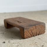 Mini Asian teak side stool blonde