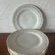 8 flat plates L’Amandinoise French earthenware 1940s/50s