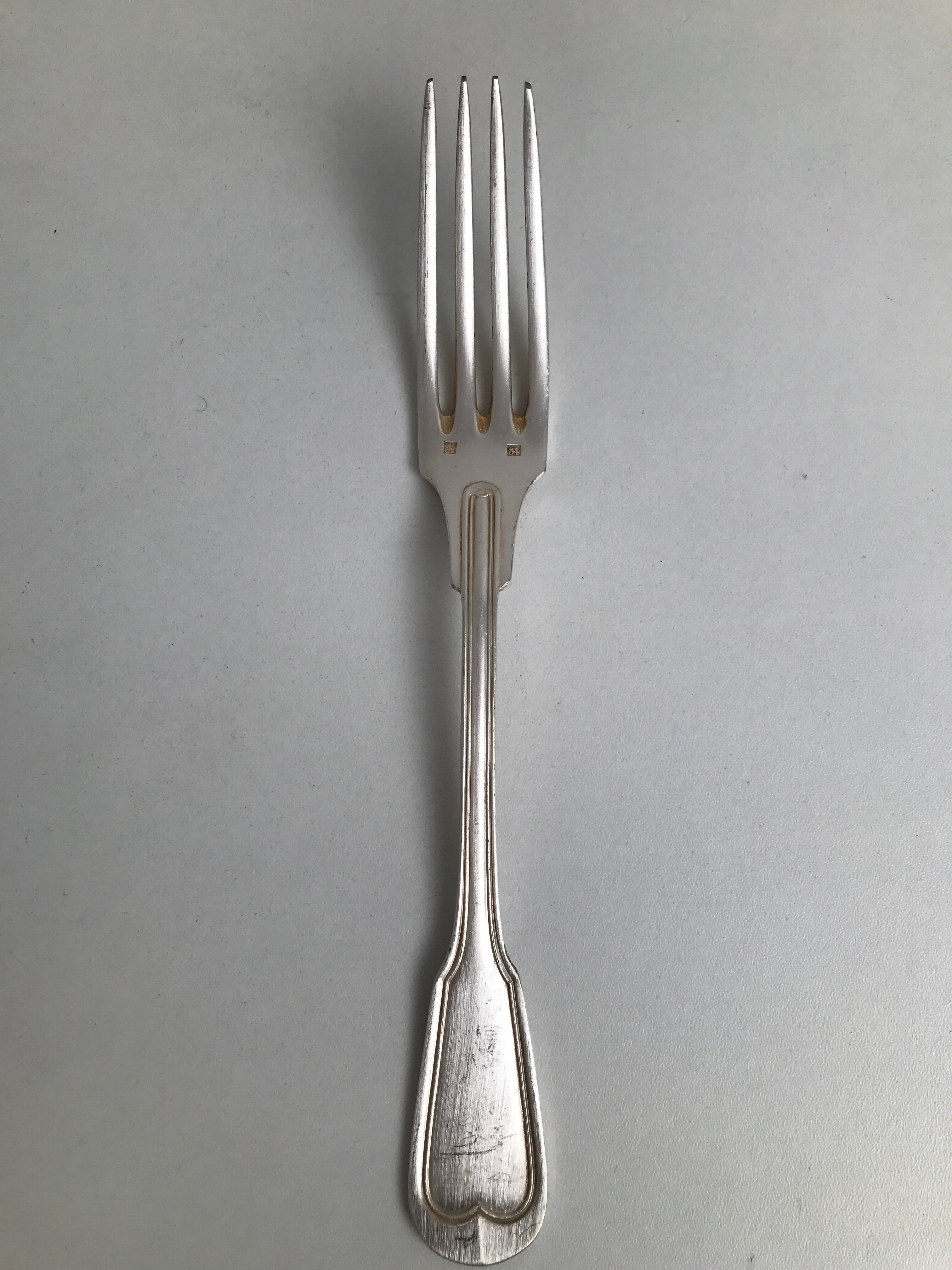 6 vintage metal silver forks