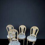 Suite Of Four Louis XVI Style Hot Air Balloon Chairs - Lacquered And Gilded Wood