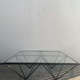Square coffee table in black tubular steel, 1980