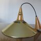 Scandinavian teak and gold metal pendant light from the 70s
