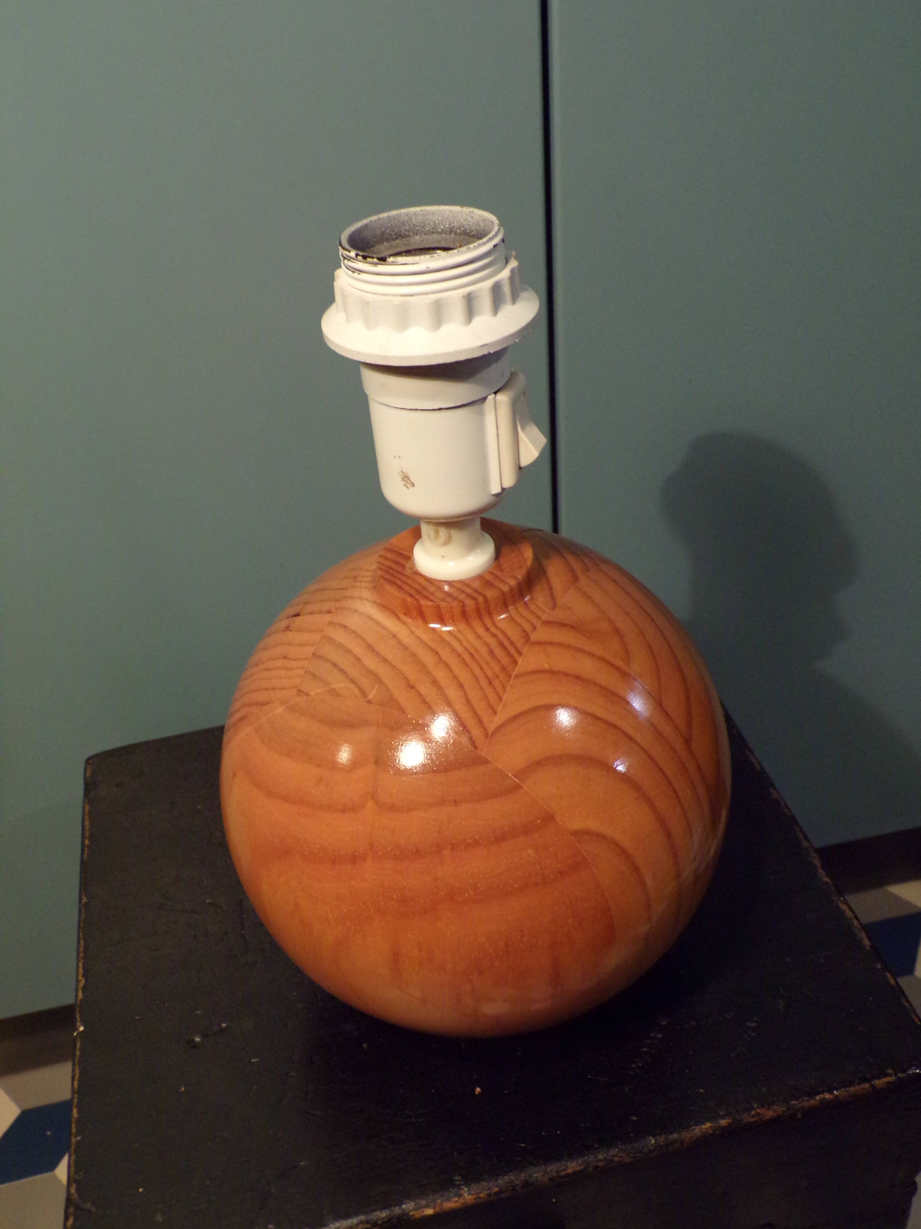 1980s pine ball lamp