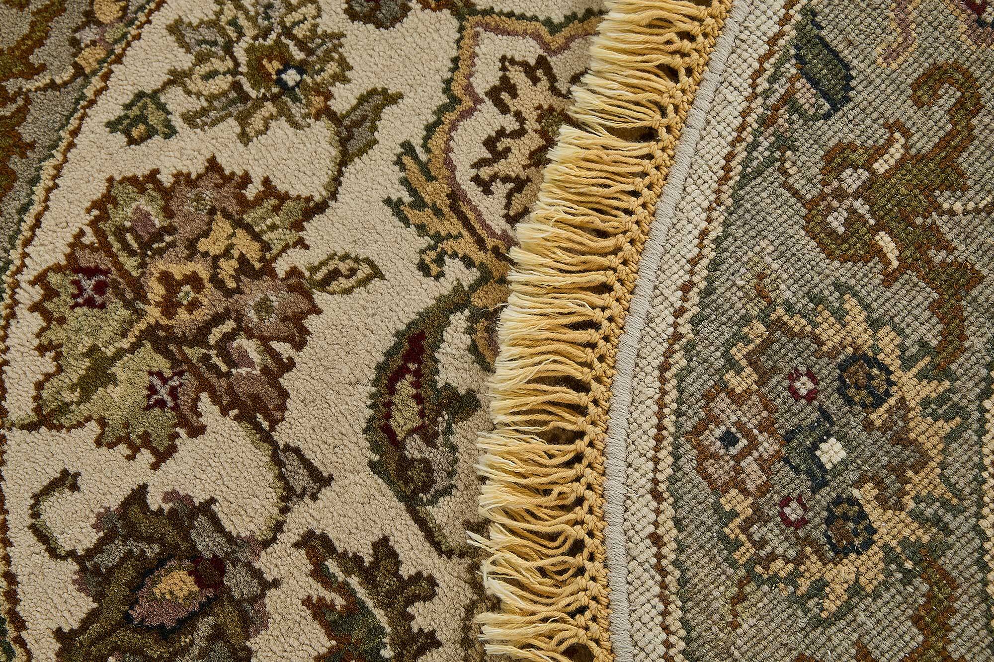 Turkish Handknotted Wool Oushak Rug 86 cm x 86 cm