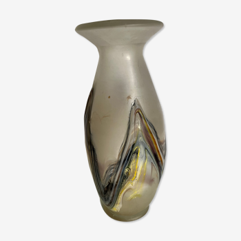 Vase en pâte de verre années 60