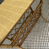 Rattan side table magazine rack