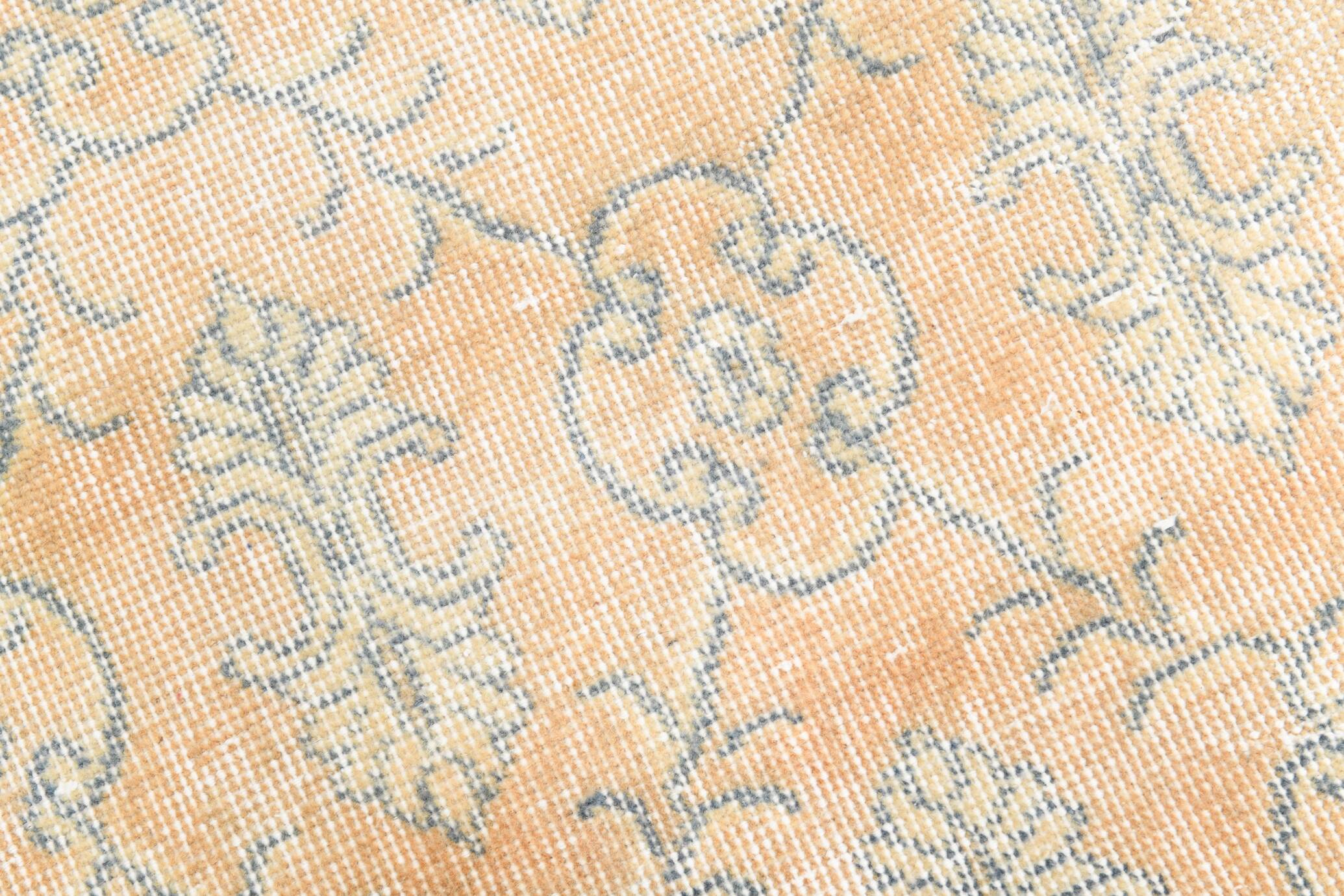 5x8 Shades Of Pale Orange Classic Turkish Vintage Rug, 140x238Cm SK 2296