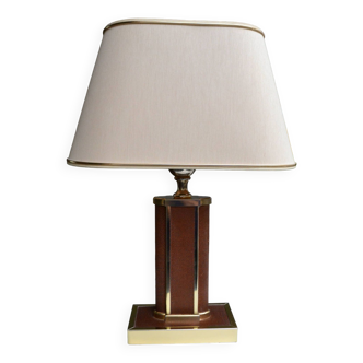 Hollywood Regency lamp by Schuytener leather