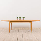 Henning Kjaernulf oak dinning extension table, rectangular, Vejle Mobelfabrik, Denmark 1960s