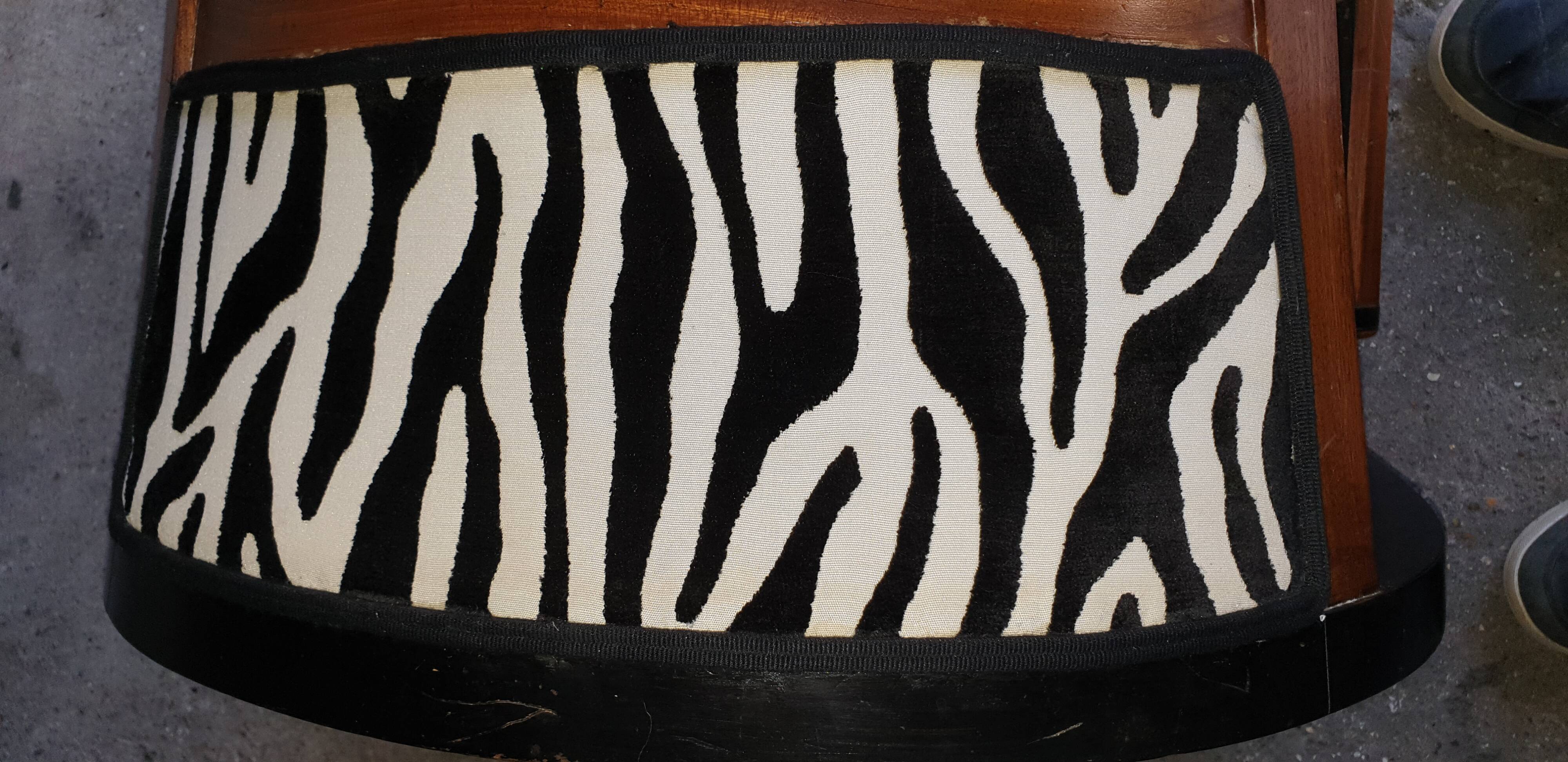 Art deco armchair with zebra tapestry