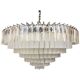 Trasparent-sandblasted triedro murano glass chandelier