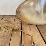 Signed Vallauris lamp, rattan lampshade from the 70s