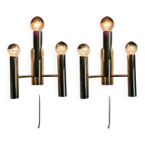 Set of Two Rare Midcentury Wall Lamp, Gaetano Sciolari, Italy, 1970s