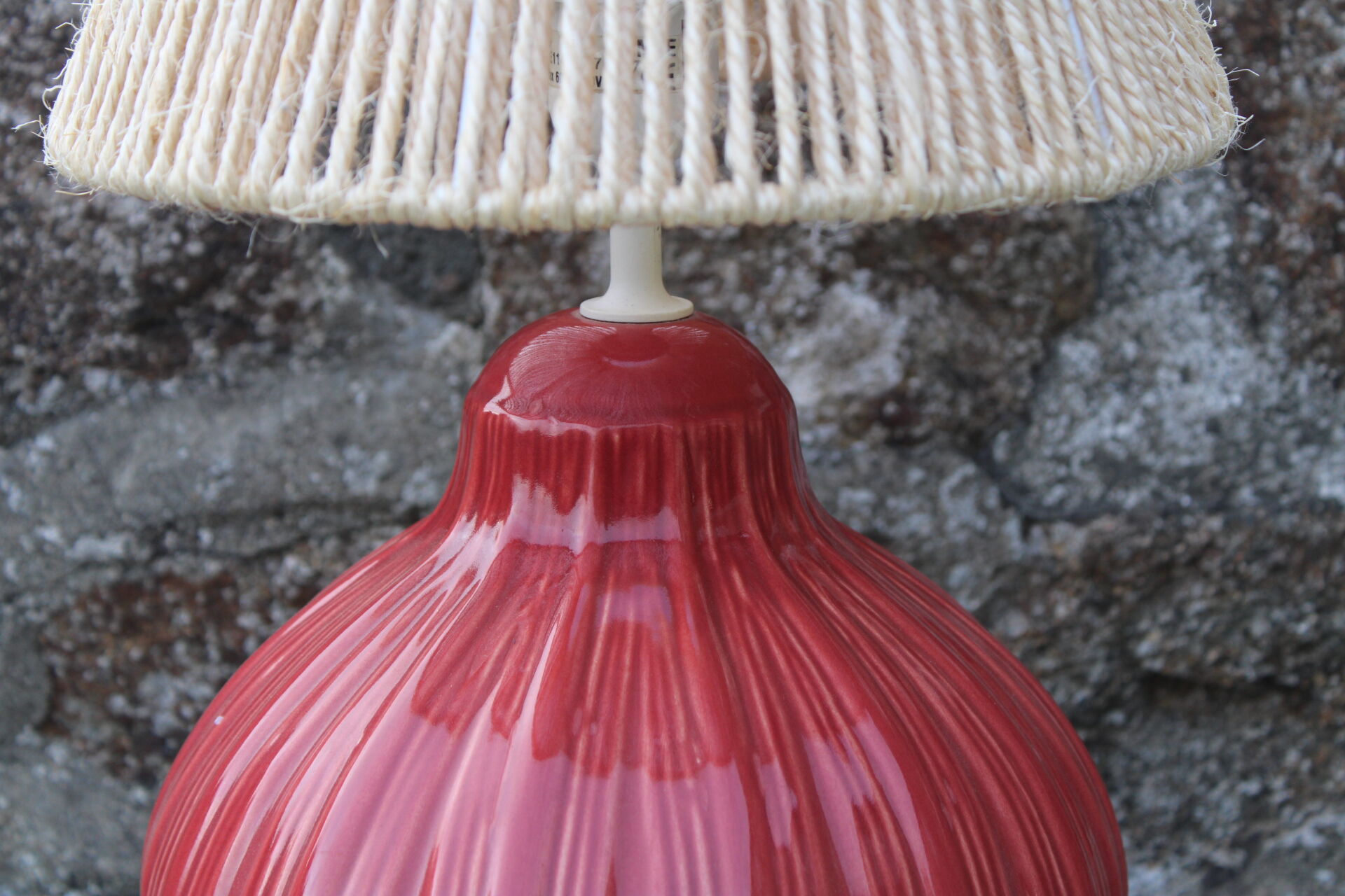 Bedside lamp and rope lampshade