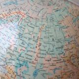 Very large illuminated world map by Illumina Proloisirs from 1964